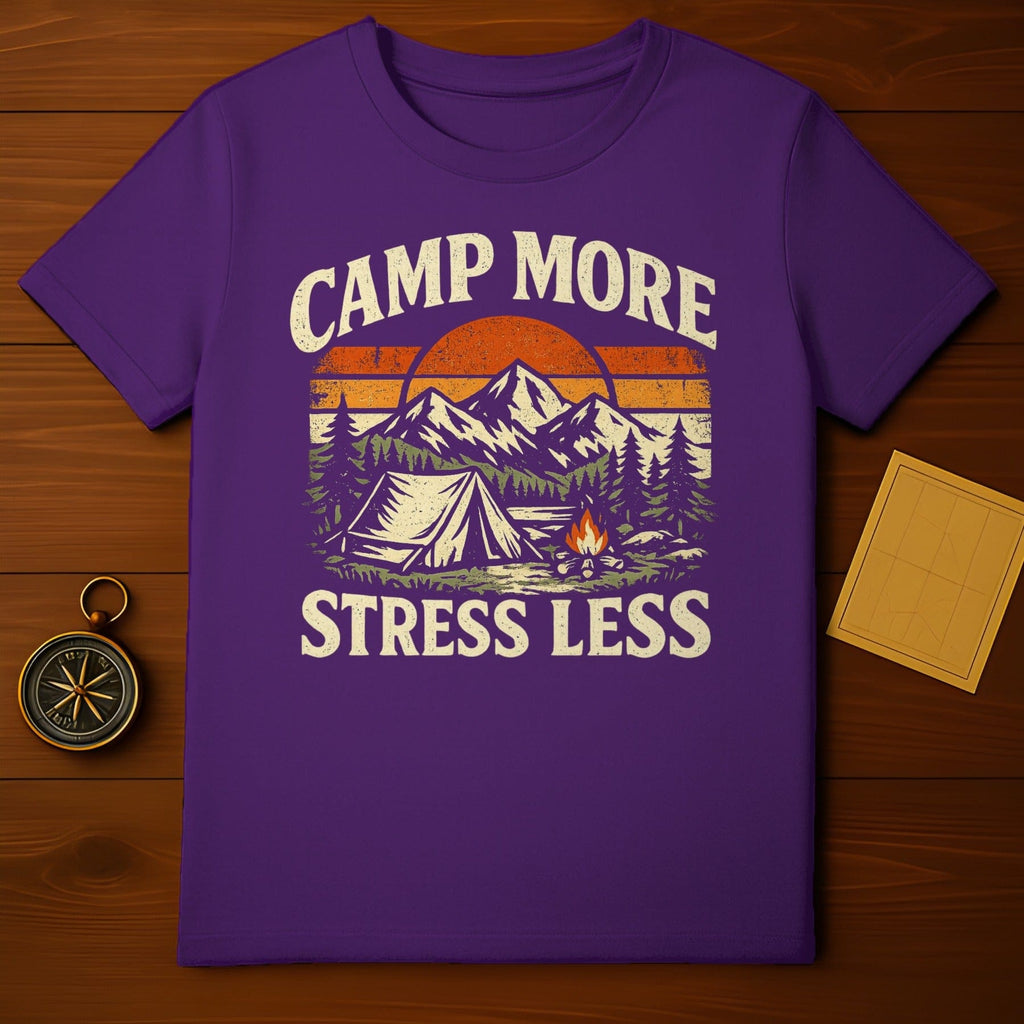 Camp More Stress Less Adventure Shirt for Outdoors