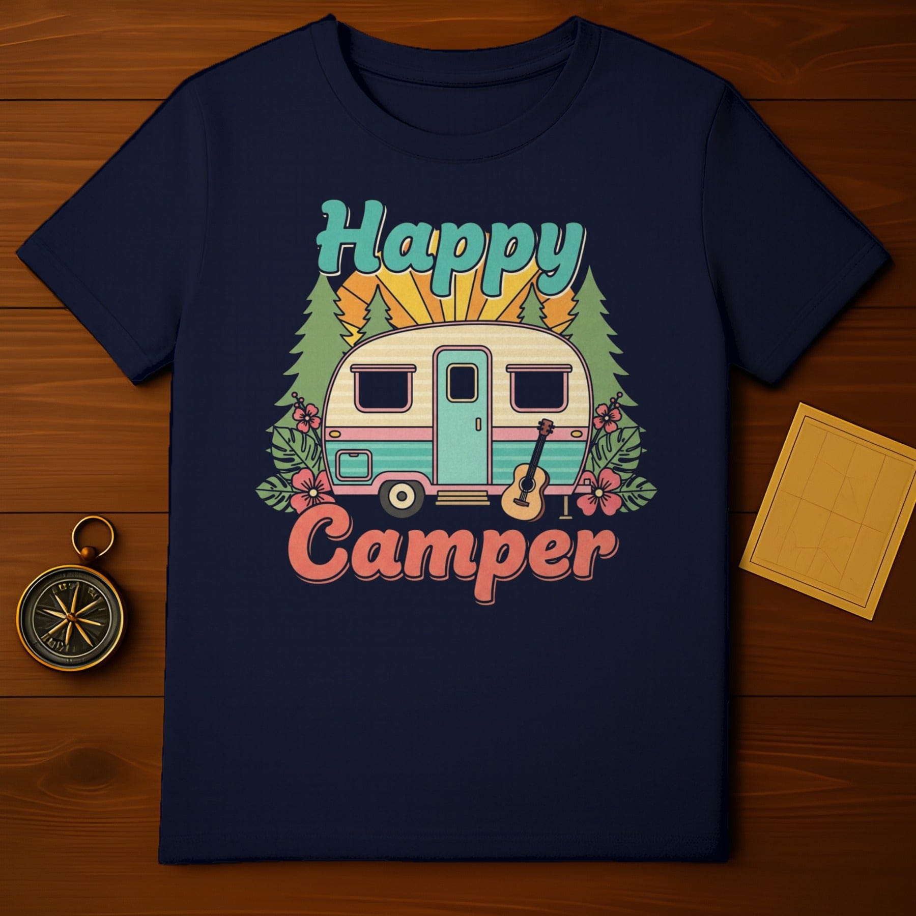 Happy Camper with Retro RV T-shirt design