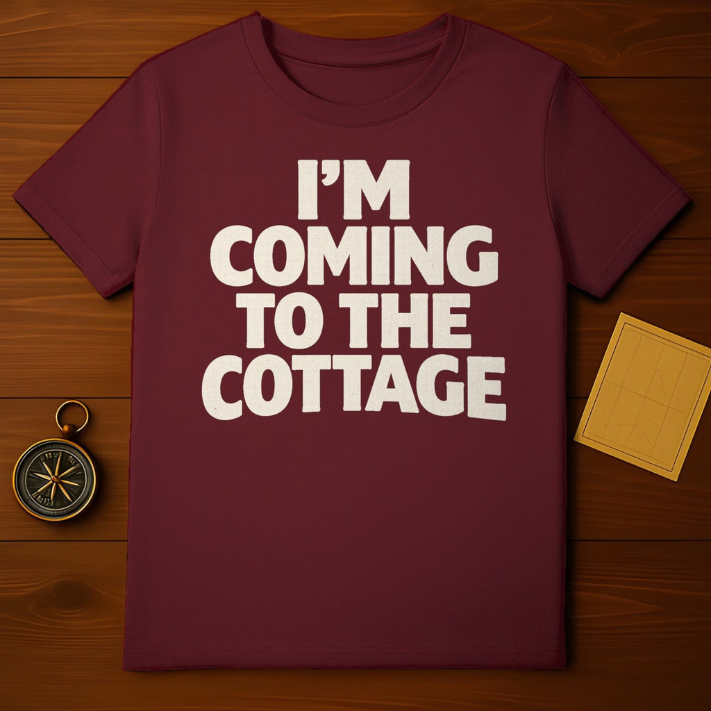 Maroon Graphic I'M COMING TO THE COTTAGE product type