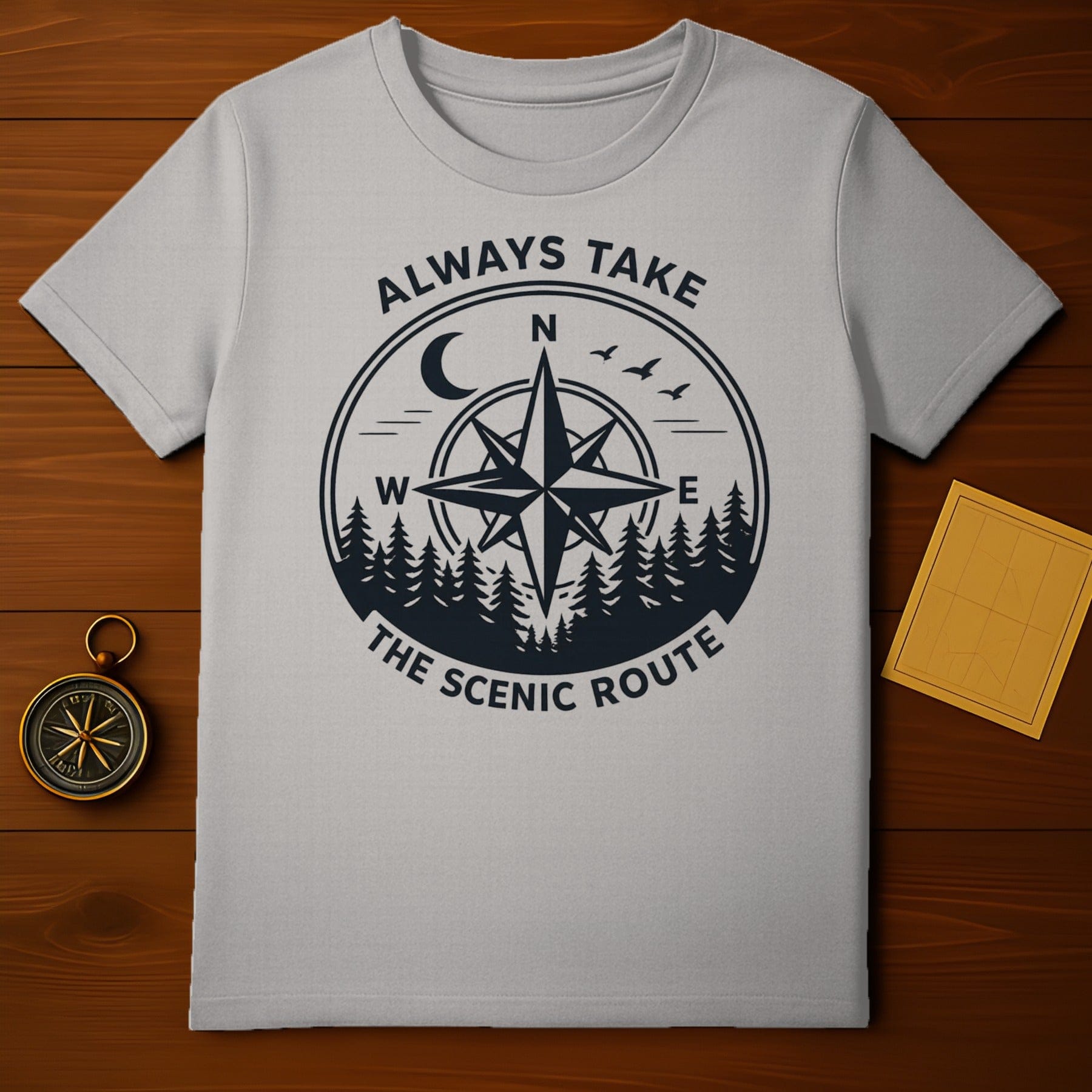 Always Take the Scenic Route Compass T-Shirt