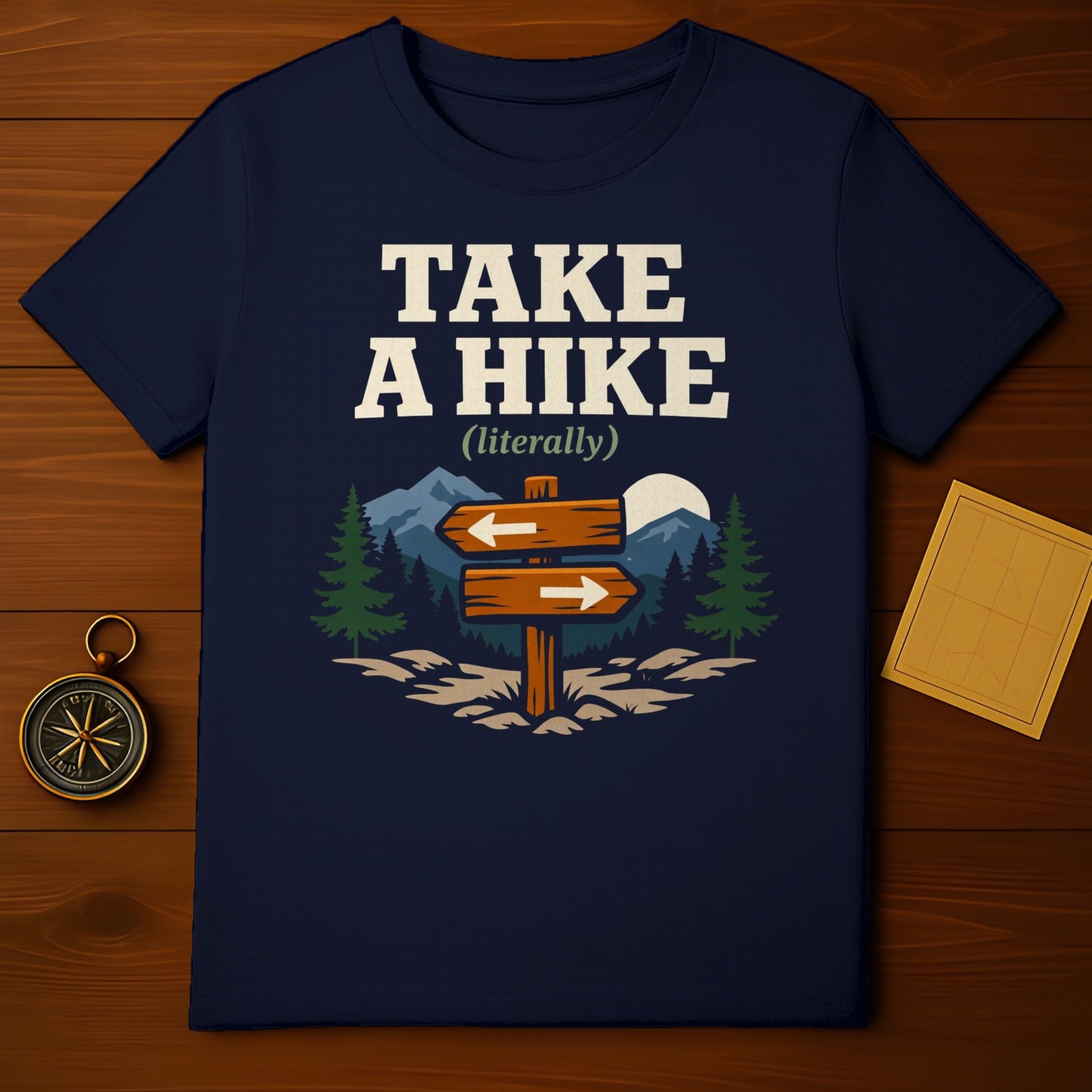 Take A Hike Literally Outdoor Adventure product type
Hiking shirt, Outdoor apparel, Take A Hike, Nature lover, Adventure tee, Mountain scene, Forest design, Directional sign, Trail graphic, Wilderness shirt, Explore product, Camping attire, Travel themed, Humorous tee, Literal quote, Landscape art, Wanderlust gift, Trekking top, Outdoorsy style, Pine trees