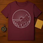 Nature Landscape Mountain Sun Design T-shirt
