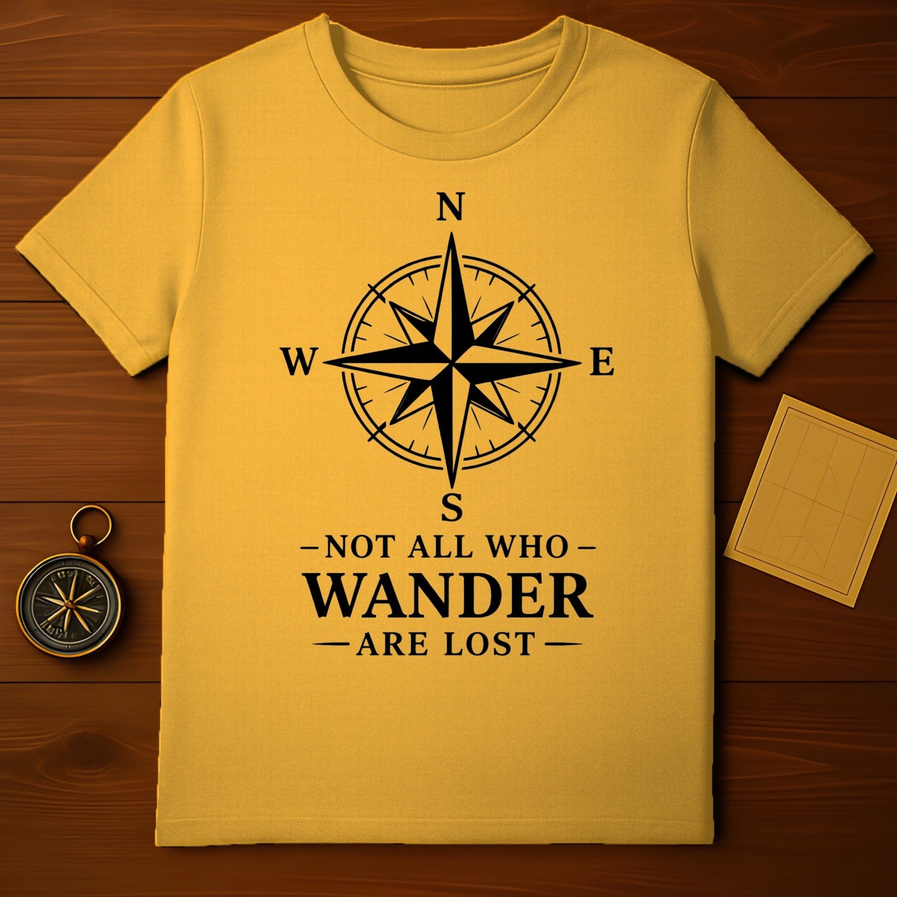 Compass Rose Not All Who Wander Are Lost Shirt
Compass rose, Wanderlust, Adventure, Travel, Explore, Inspirational quote, Navigation design, Outdoors enthusiast, Freedom spirit, Journey awaits, Discovery theme, Explorer apparel, Wanderer gift, Unique graphic, Direction symbol, Classic quote, Yellow apparel, Not all who wander, Are lost message, Map motif