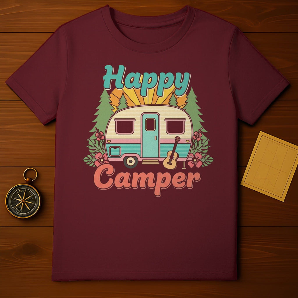 Happy Camper Graphic Tee Outdoors Camping Shirt