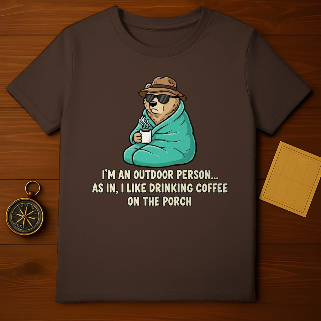 Outdoor Bear with Coffee Porch Lover Shirt