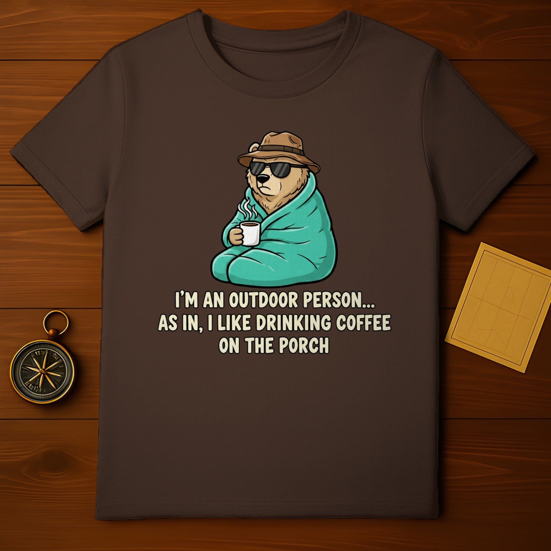 Outdoor Bear with Coffee Porch Lover Shirt