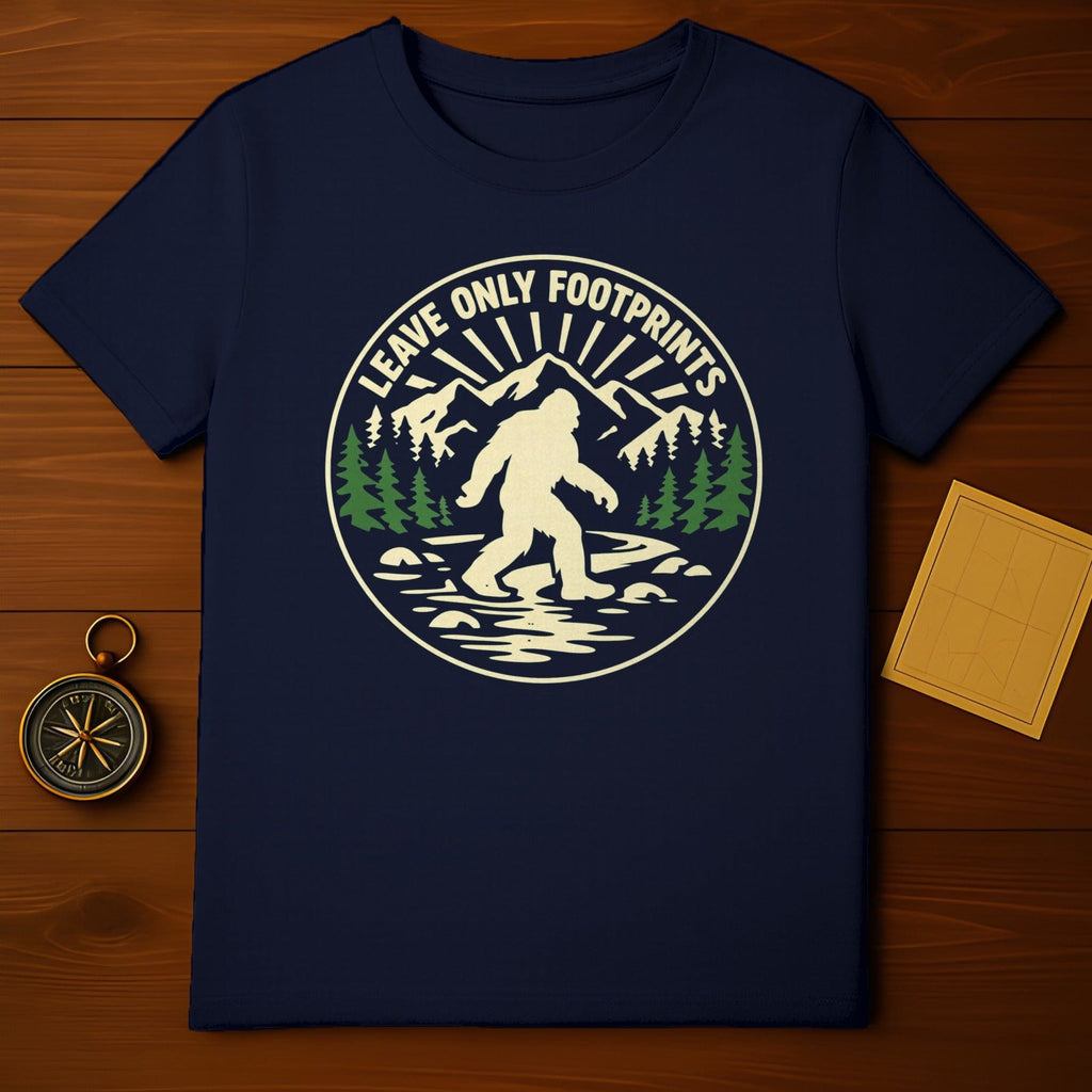Bigfoot Leave Only Footprints Sasquatch Mountains Trees product type