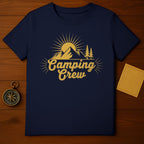 Camping Crew T-Shirt with Mountain and Sun Design