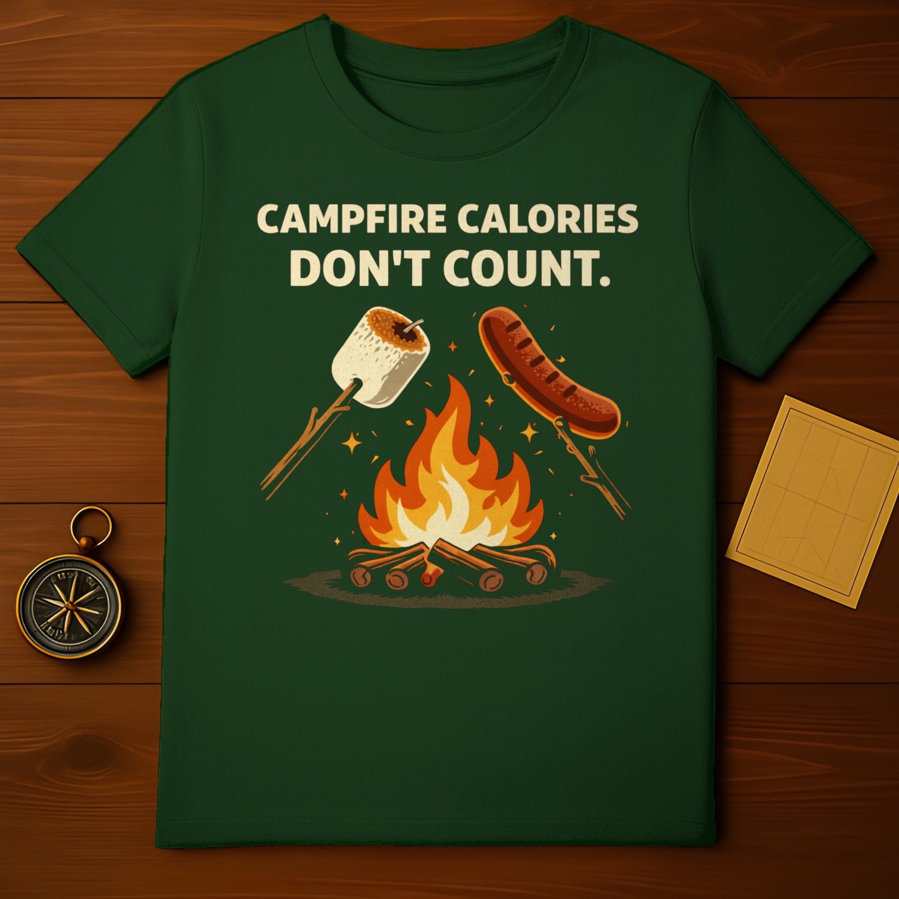 Campfire Calories Don't Count Fun Adventure T-Shirt