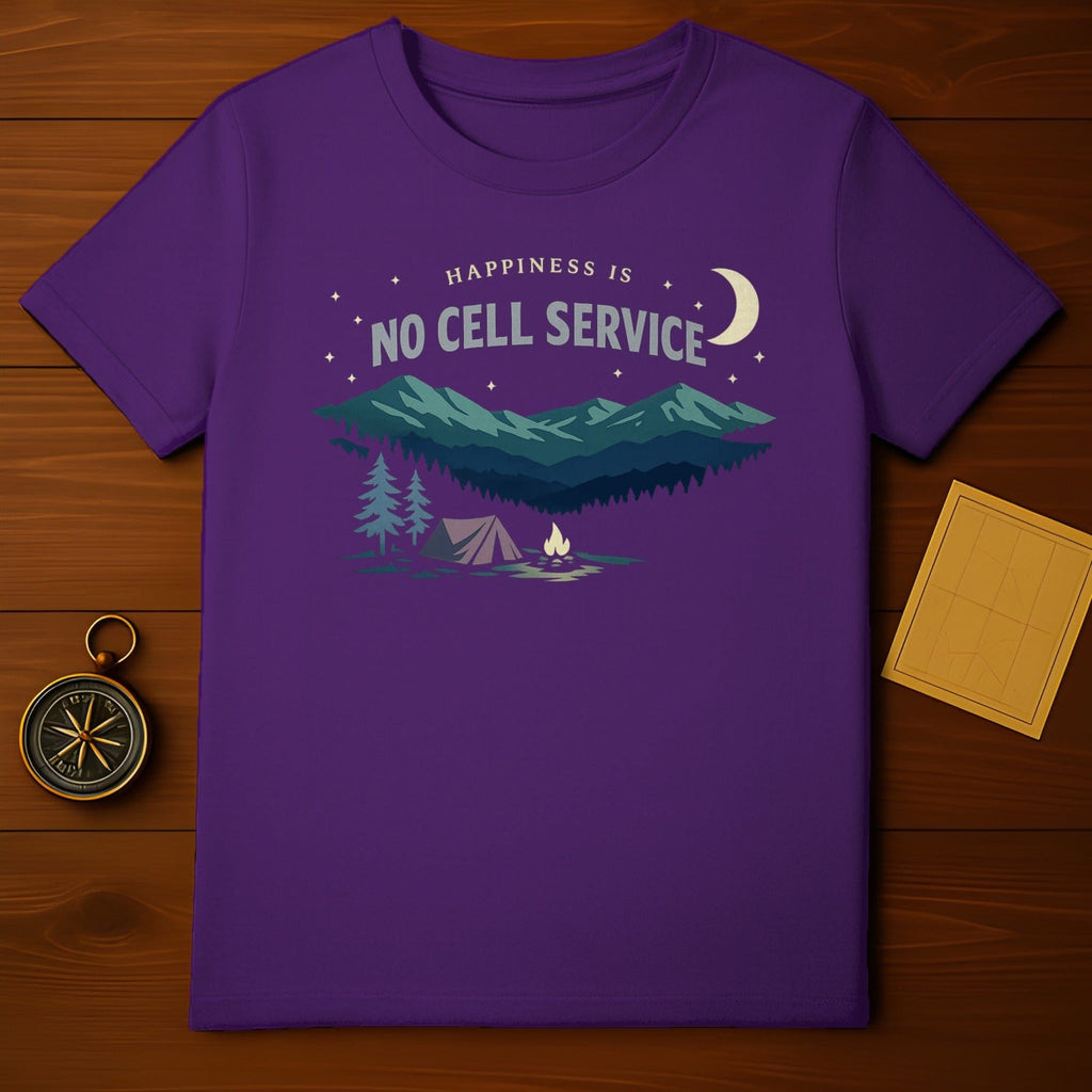 HAPPINESS IS NO CELL SERVICE Mountain Campfire Moon product type