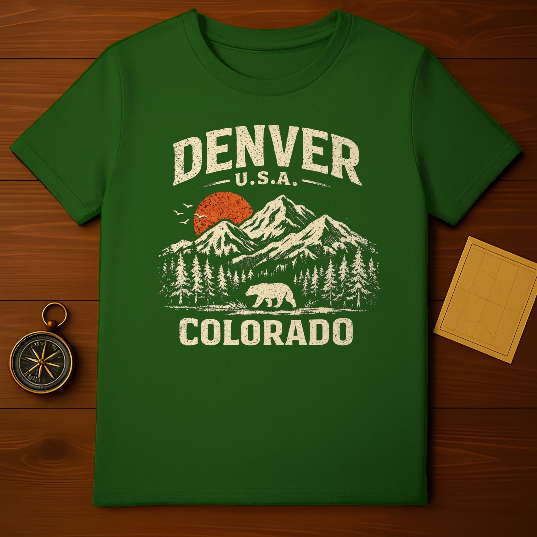Denver USA Colorado Mountain Bear Scene T-Shirt