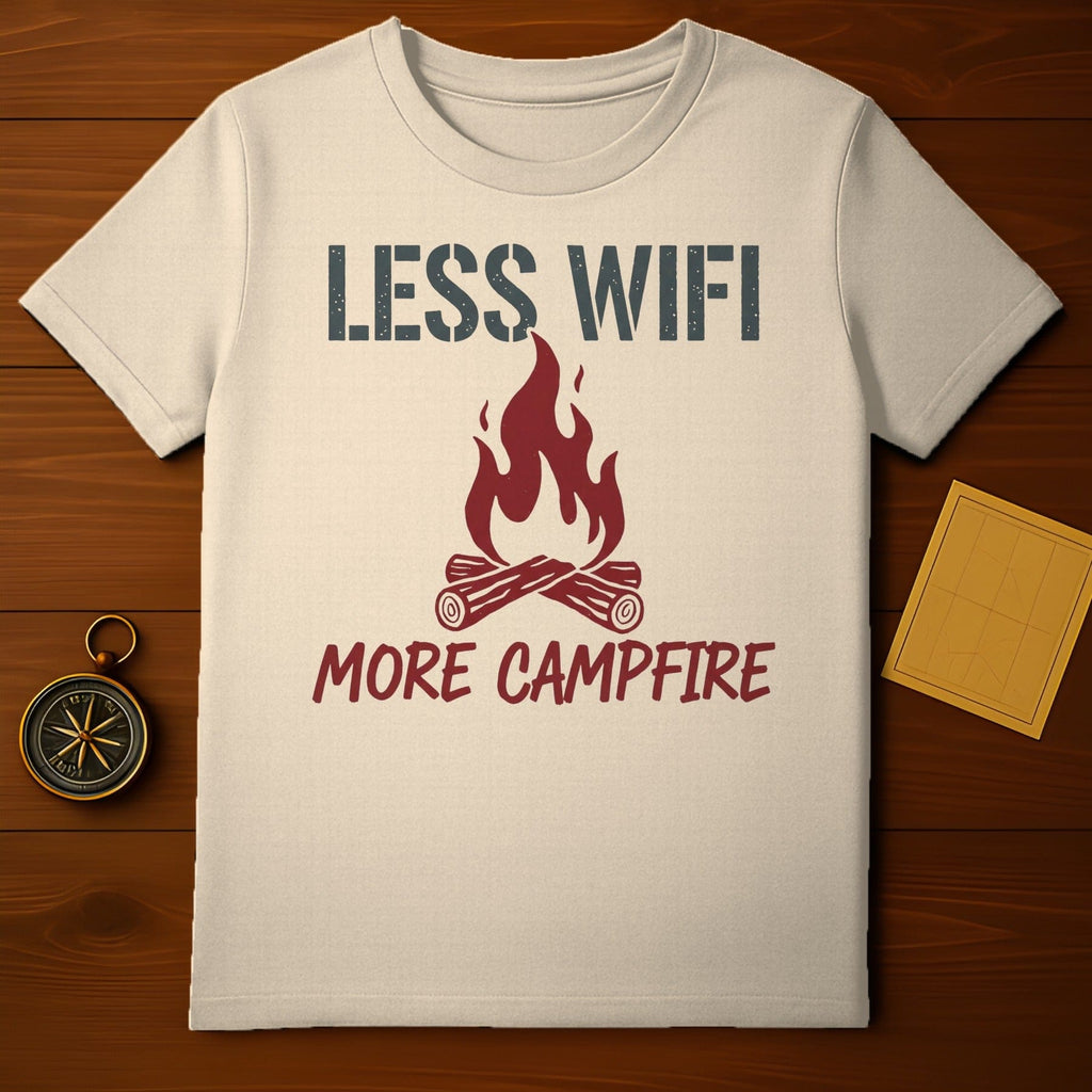 Less Wifi More Campfire Design T-shirt for Camping Lovers