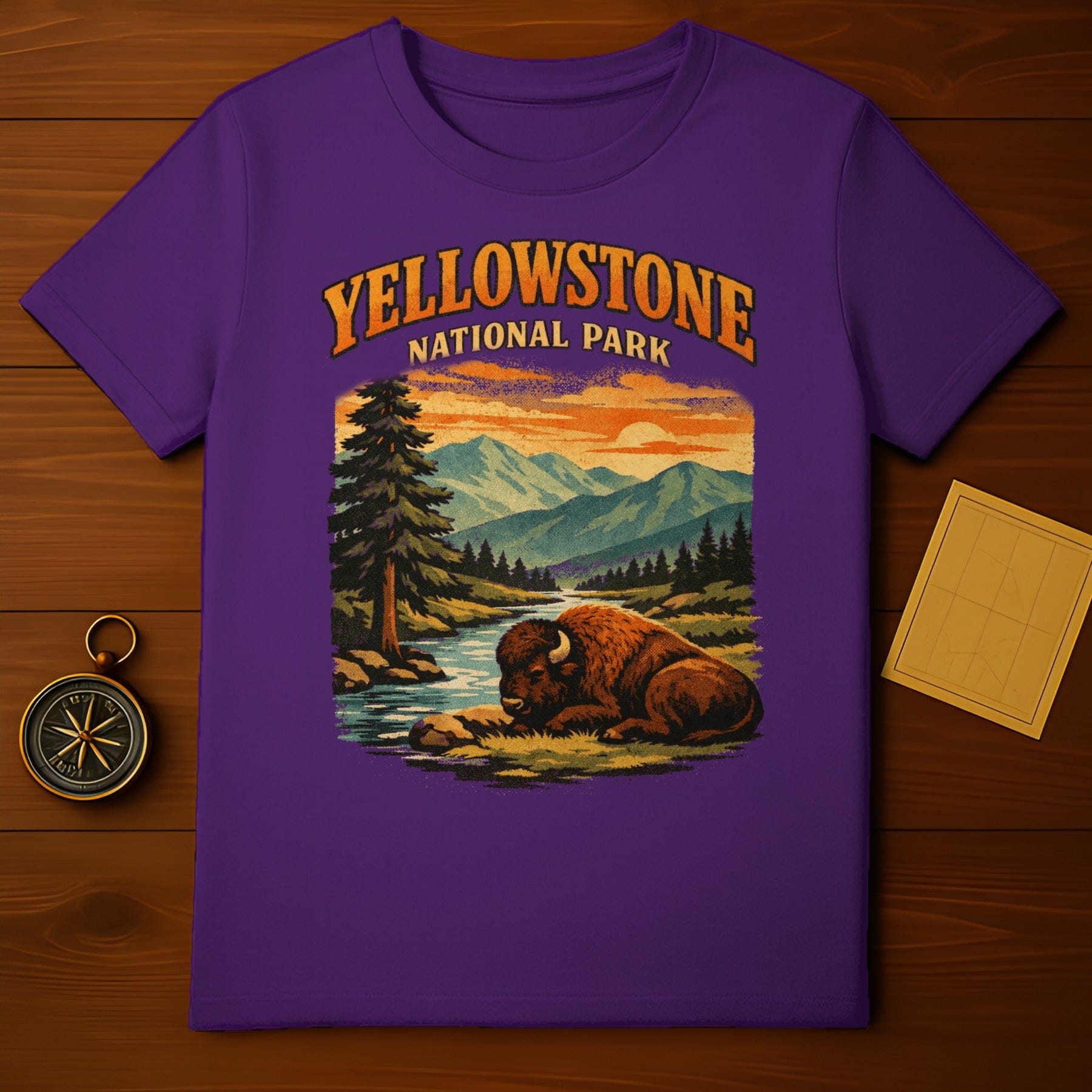 Yellowstone National Park Buffalo Scene T-Shirt