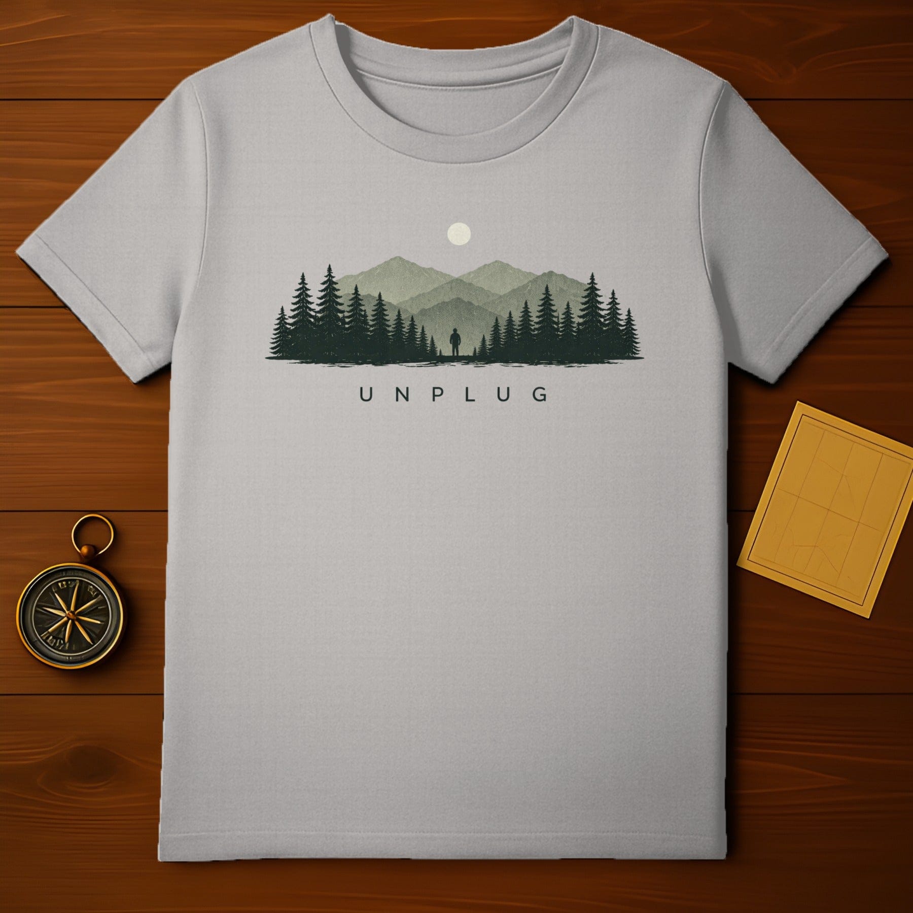 Unplug and Escape Nature Inspired Graphic Tee Shirt