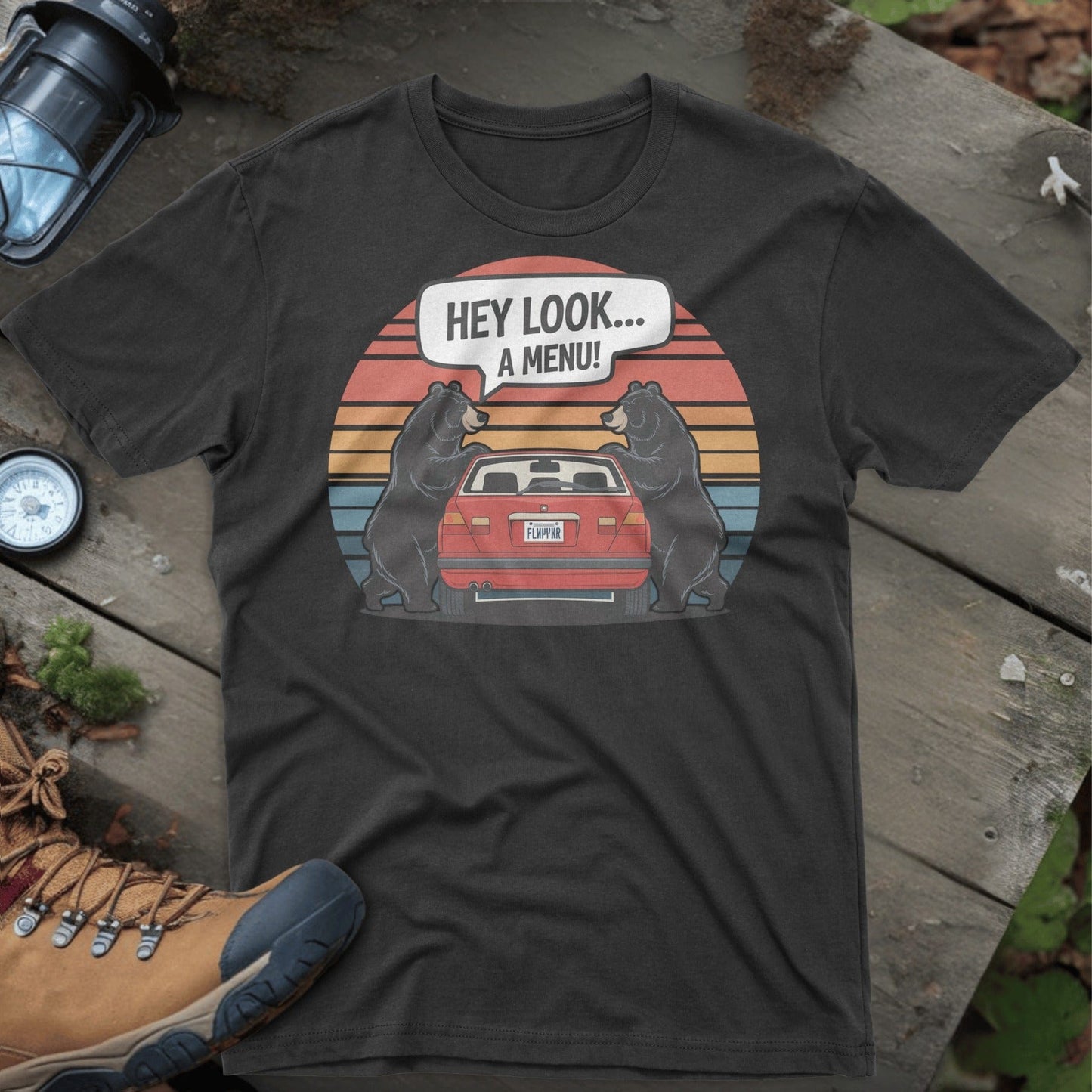 Funny Bears Checking Car Menu Graphic TShirt product