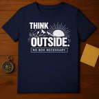 Think Outside No Box Necessary Mountain Sunset Shirt