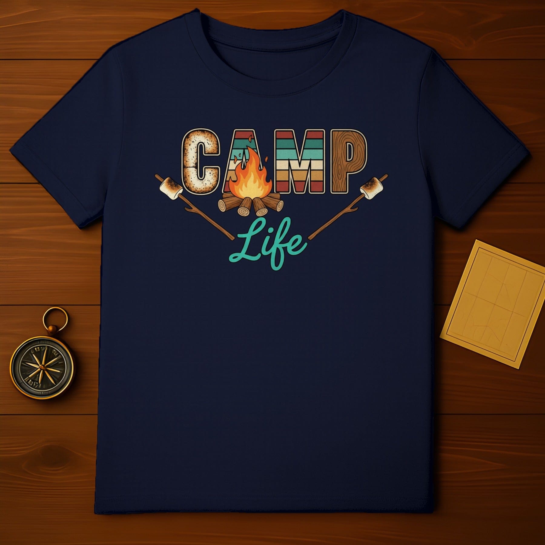 Camp Life Marshmallow Flame Graphic T-shirt