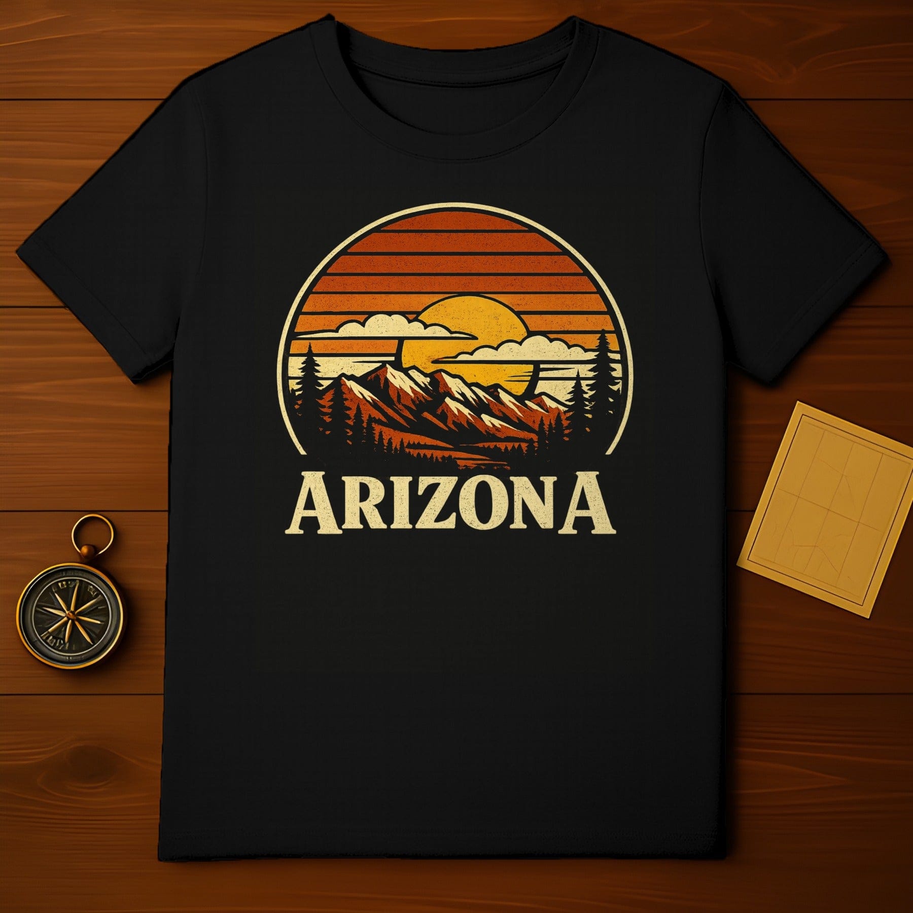 Arizona Sunset Mountain Graphic T-Shirt Retro Style