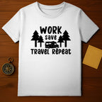 Work Save Travel Repeat Camping T-shirt