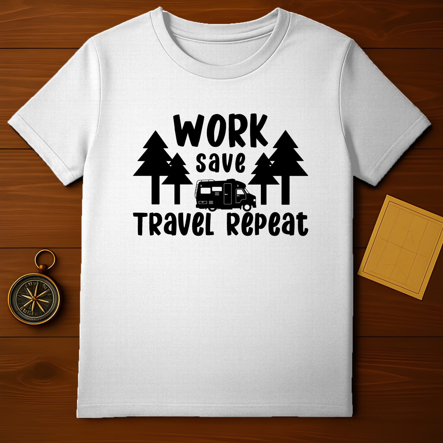 Work Save Travel Repeat Camping T-shirt