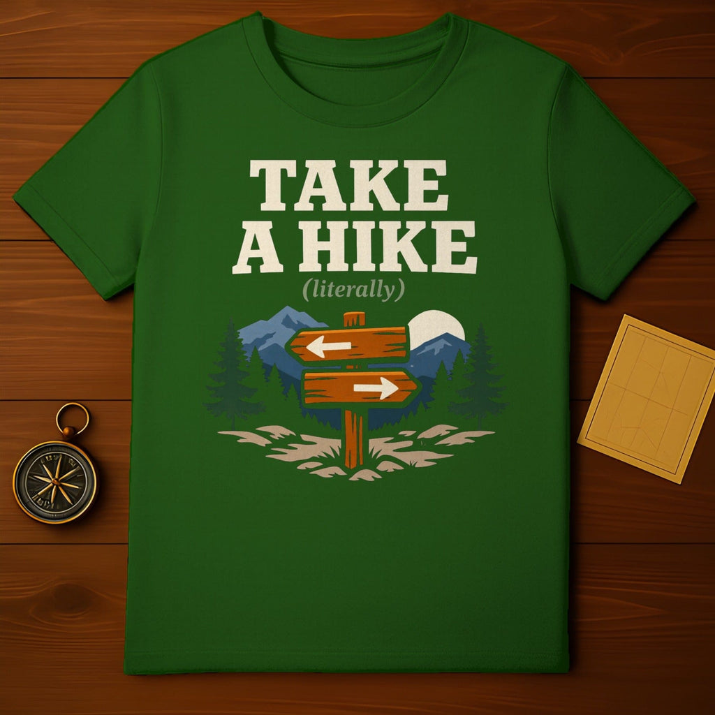 Take A Hike Literally Mountains Trees Trail Sign product type