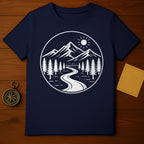 Scenic Mountain and Forest Artwork T-shirt Design