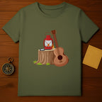 Camping Lantern and Guitar Graphic T-Shirt
