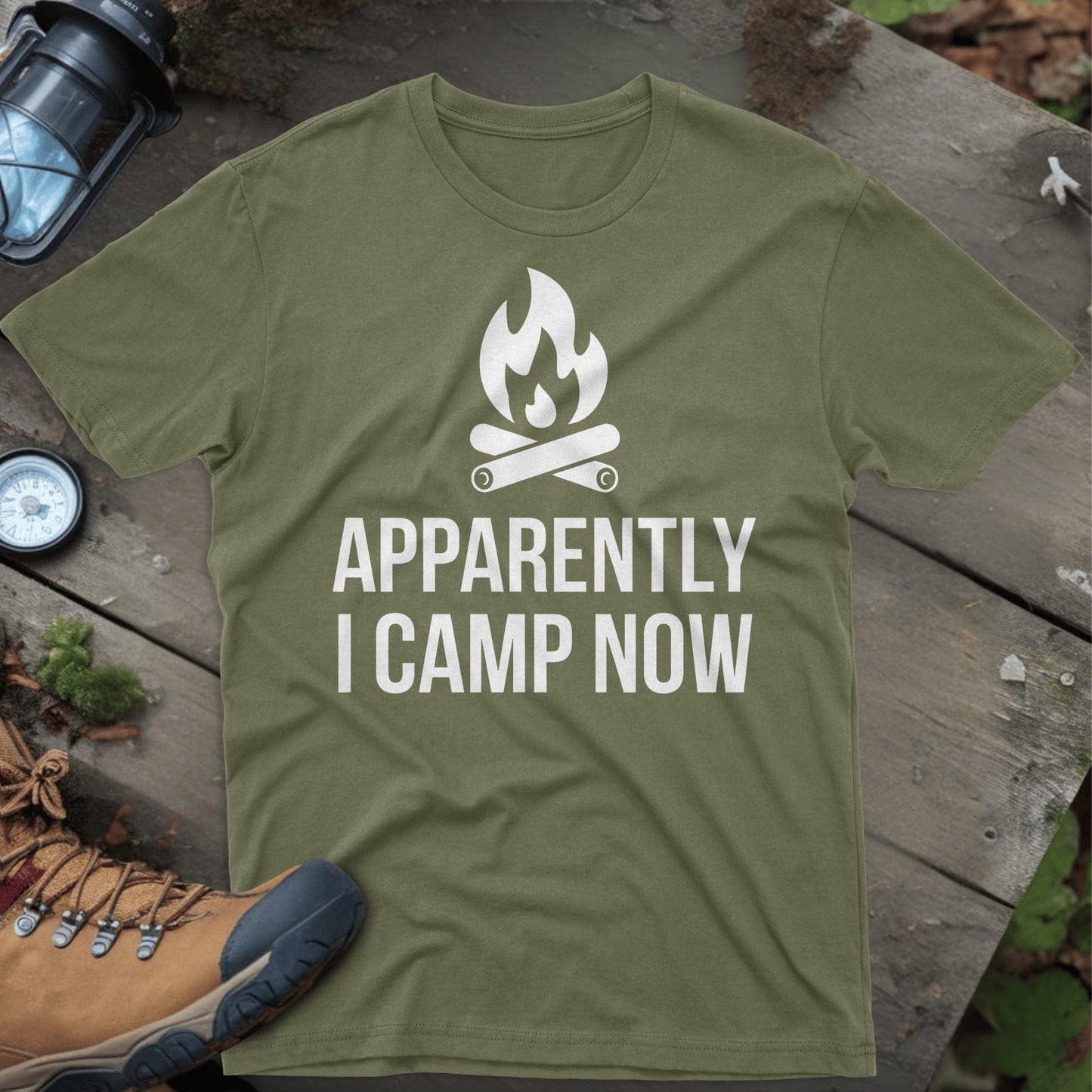 Apparently I Camp Now Graphic Tee shirt product