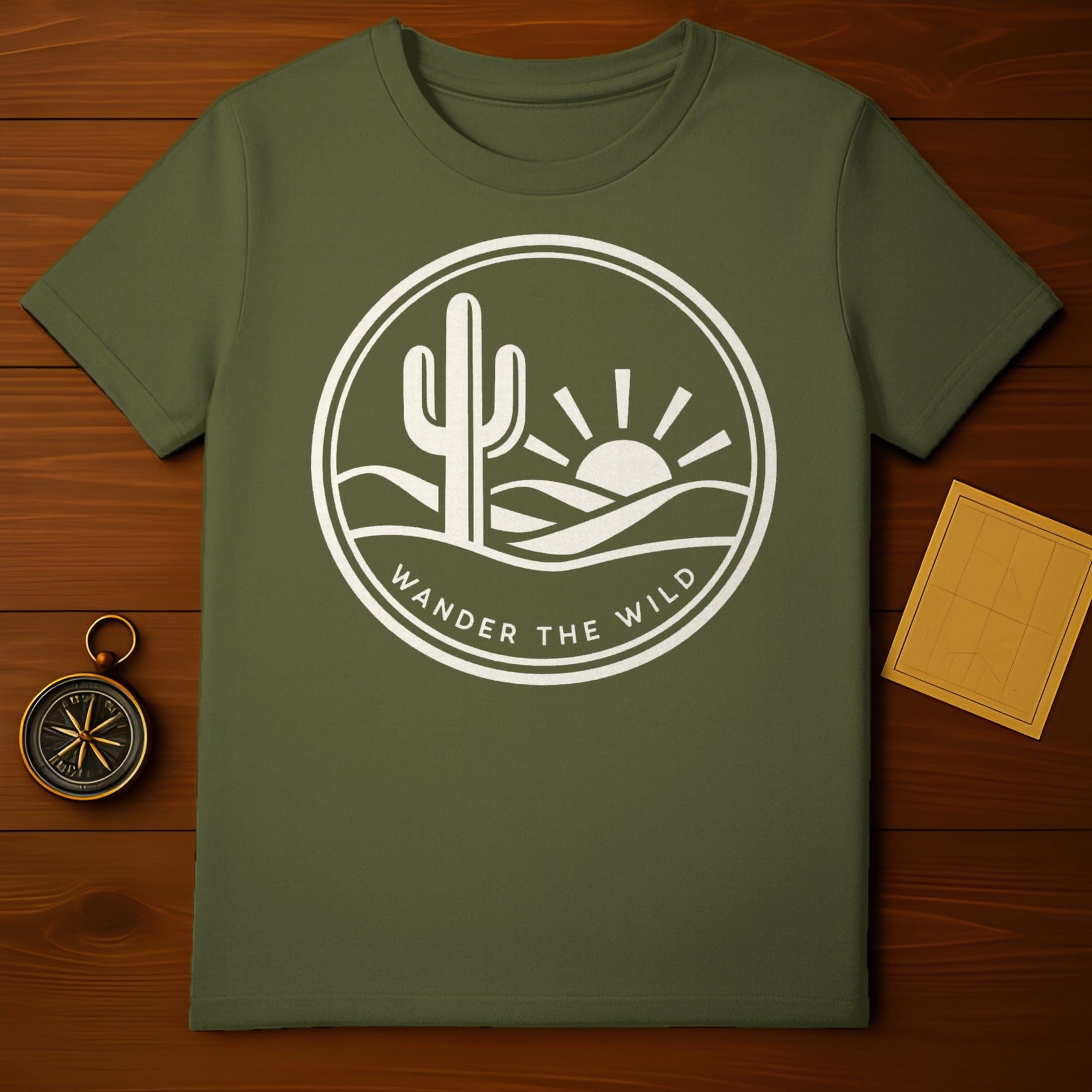 Wander The Wild Cactus Sun Hills Landscape product type
Wander The Wild
Cactus Design
Desert Scene
Sun Graphic
Landscape Art
Outdoor Apparel
Adventure Gear
Nature Inspired
Graphic T-shirt
Green Tee
Olive Clothing
Wilderness Style
Explorer Look
Travel Theme
Hills Print
Round Emblem
Unisex T-shirt
Short Sleeve Top
Casual Shirt
Desert Wanderer