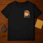 Black Mountain Landscape Sun Tree Design Graphic T-Shirt product type