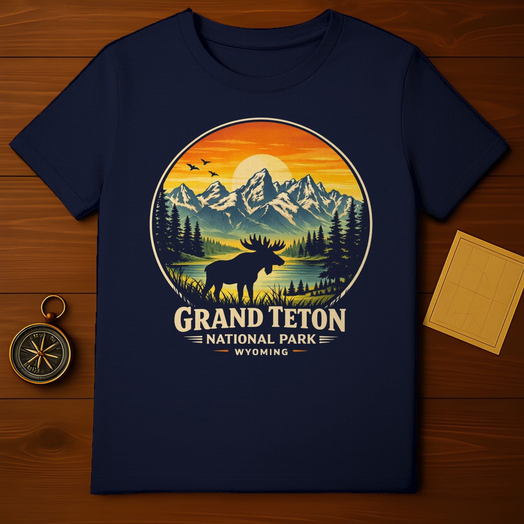 Grand Teton Moose Mountain Lake Sunset National Park product type
Grand Teton
National Park
Wyoming
Moose design
Mountain scene
Lake view
Sunset graphic
Wildlife art
Nature explorer
Outdoor adventure
Vintage park
Retro landscape
Forest trees
Animal silhouette
Travel souvenir
Park lover
Scenic beauty
Camping trip
Hiking trails
Destination apparel