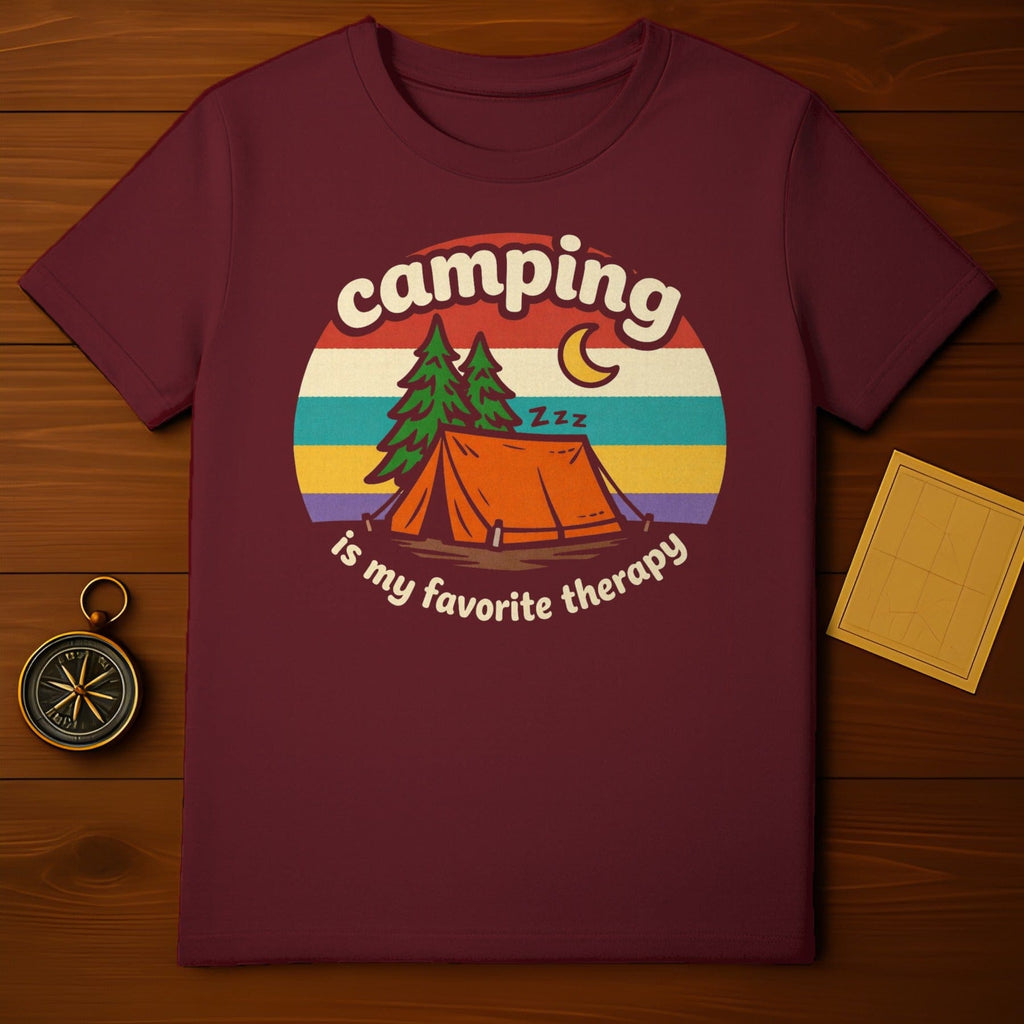 Camping is my favorite therapy Retro sunset tent design product type