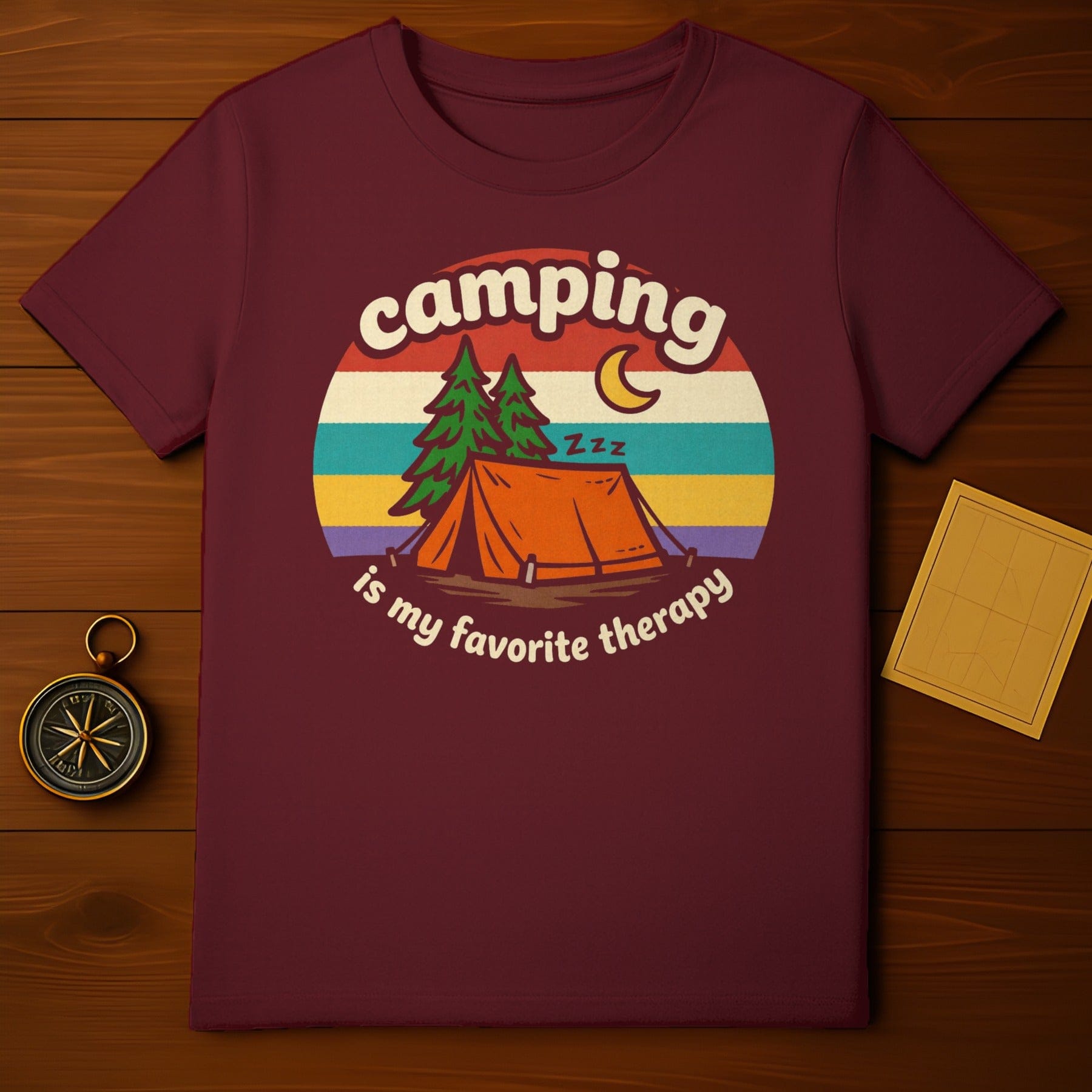 Camping is my favorite therapy Retro sunset tent design product type