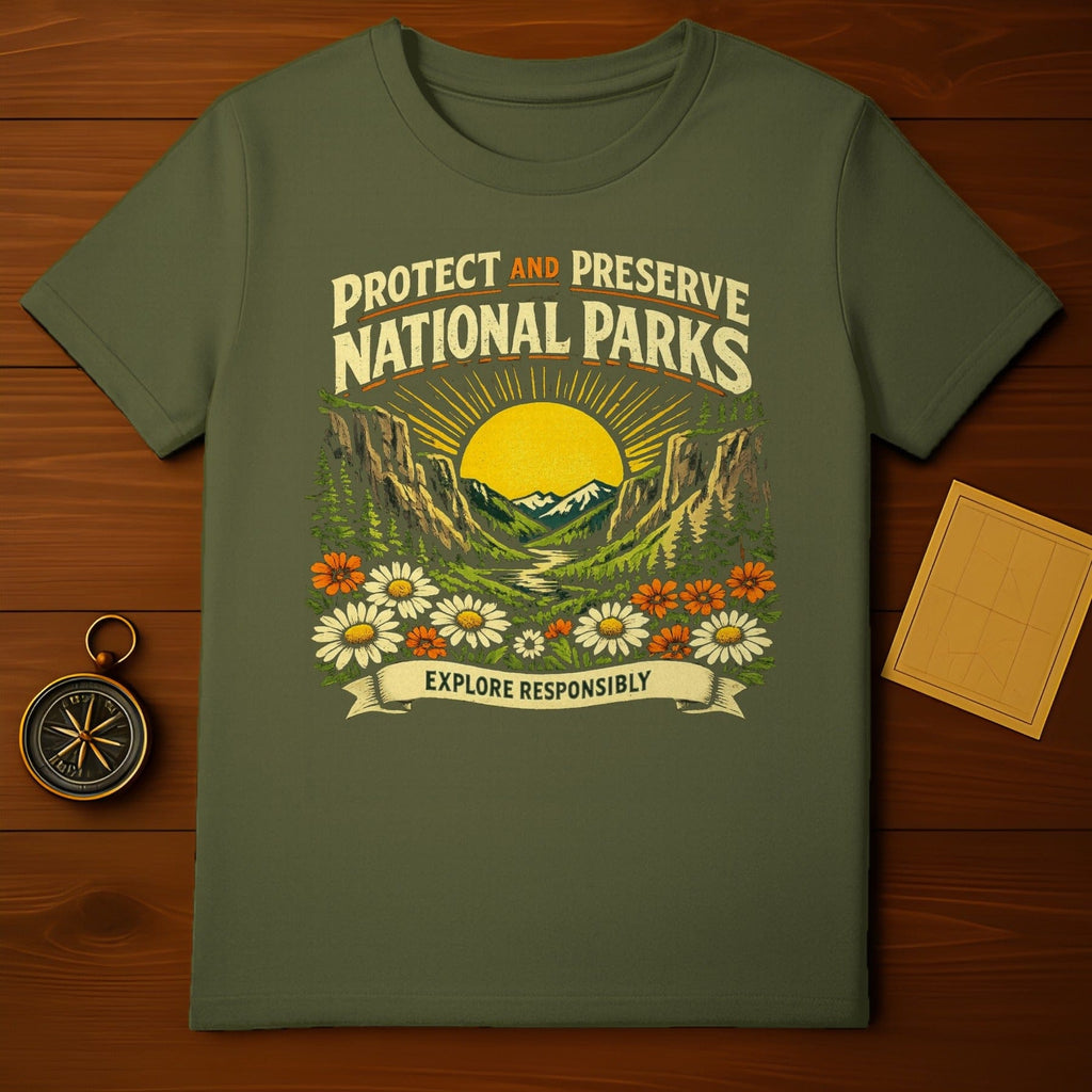 Protect and Preserve National Parks T-Shirt Explore Responsibly