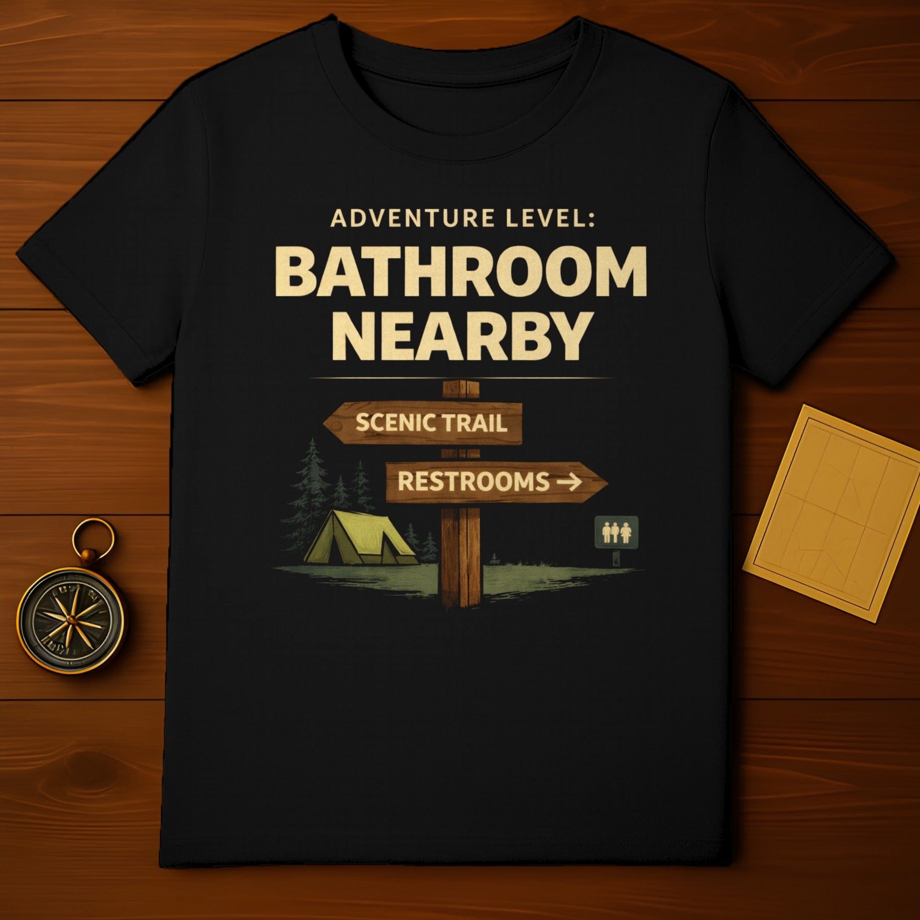 Adventure Level Bathroom Nearby Scenic Trail Restrooms Shirt