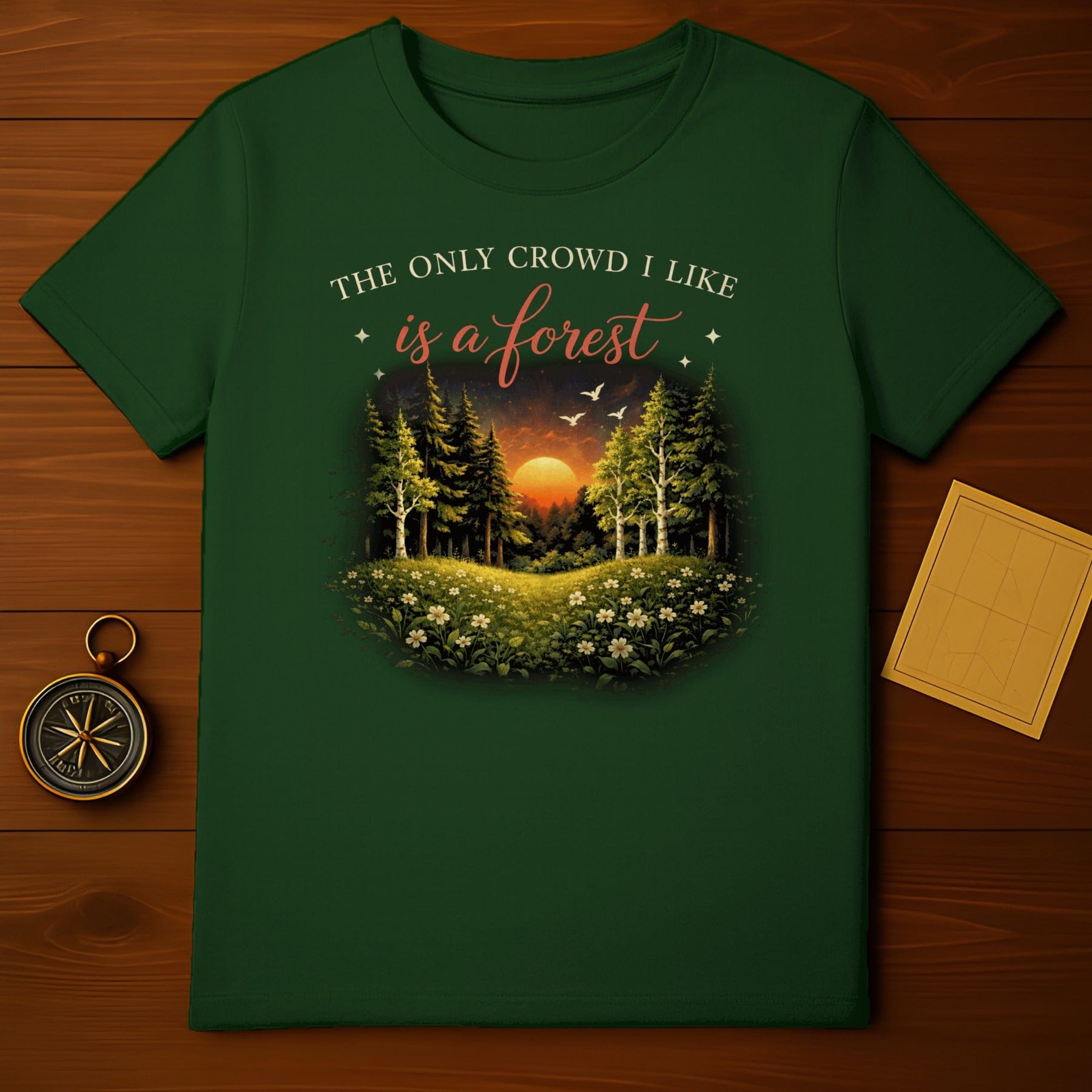 THE ONLY CROWD I LIKE is a forest Nature Lover Sunset product type