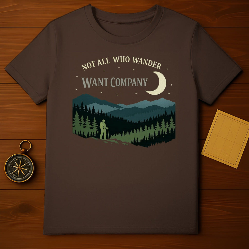 NOT ALL WHO WANDER WANT COMPANY Night Hiker Landscape product type
Hiking, Wanderlust, Nature Lover, Outdoor Adventure, Mountain Scene, Forest Landscape, Crescent Moon, Night Sky, Solo Hiker, Explore World, Wilderness Theme, Camping Gear, Trekking Inspired, Inspirational Quote, Graphic Design, Unique Apparel, Travel Gift, Wanderer Spirit, Quiet Journey, Peaceful Solitude