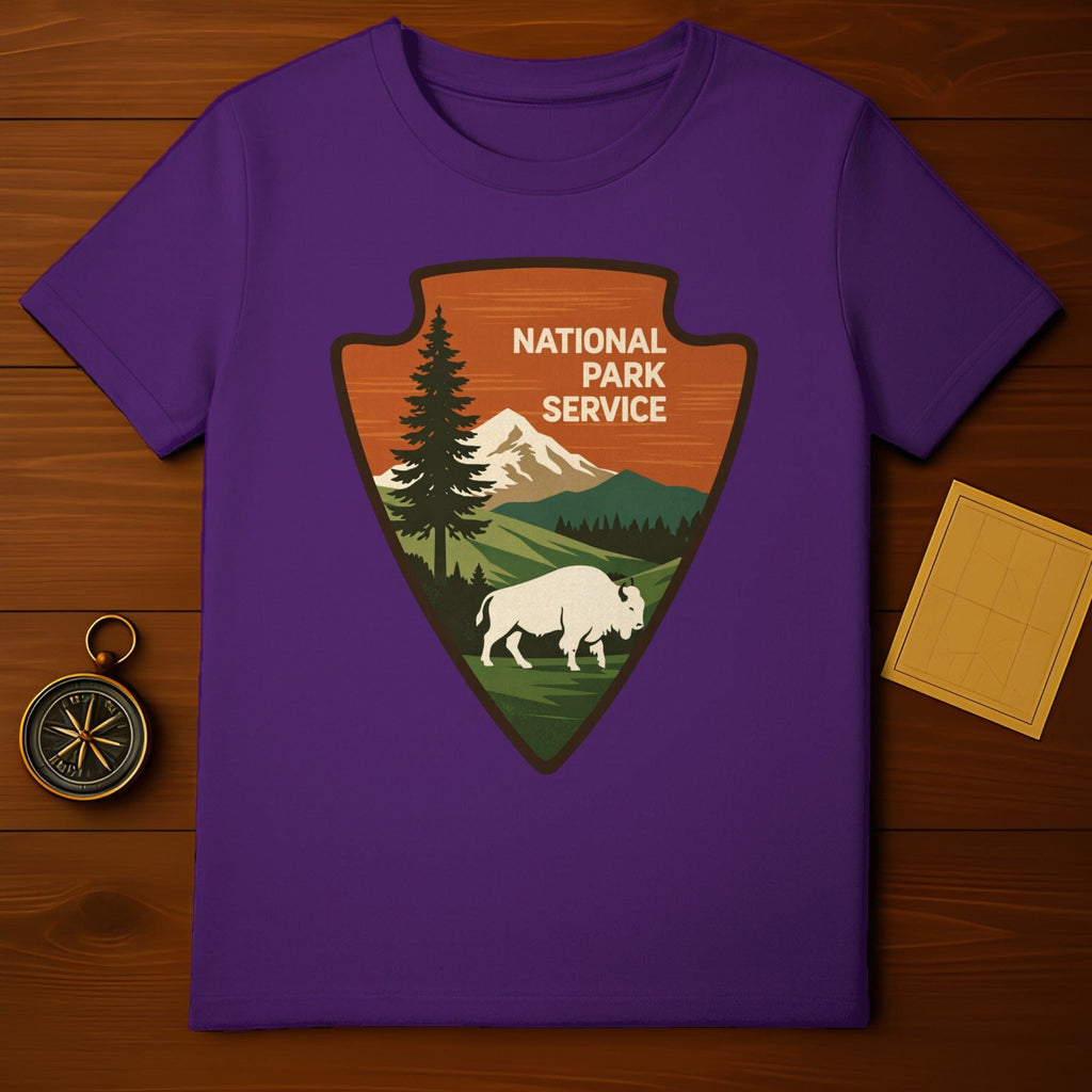 NATIONAL PARK SERVICE Arrowhead Bison Mountains Purple product type
National Park Service, NPS, Park Logo, Bison, American Bison, Wildlife, Mountains, Forest, Nature, Outdoors, Hiking, Camping, Adventure, Purple, Arrowhead Design, Retro Park Design, Travel USA, Park Souvenir, Conservation, Wilderness