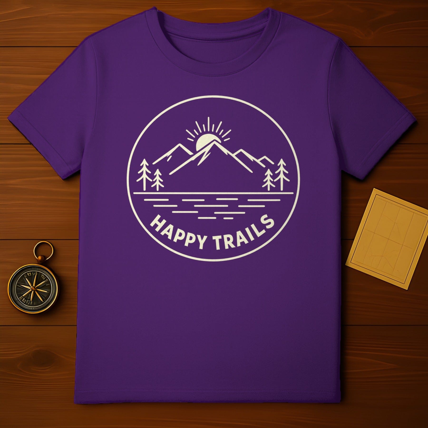 Happy Trails Mountains Sun Trees Water Purple product type

Happy Trails, Mountain, Sun, Trees, Nature, Outdoor, Adventure, Hiking, Camping, Purple, TShirt, Graphic Tee, Landscape, Forest, Lake, Sunrise, Wanderlust, Explorer, Scenic, Line Art