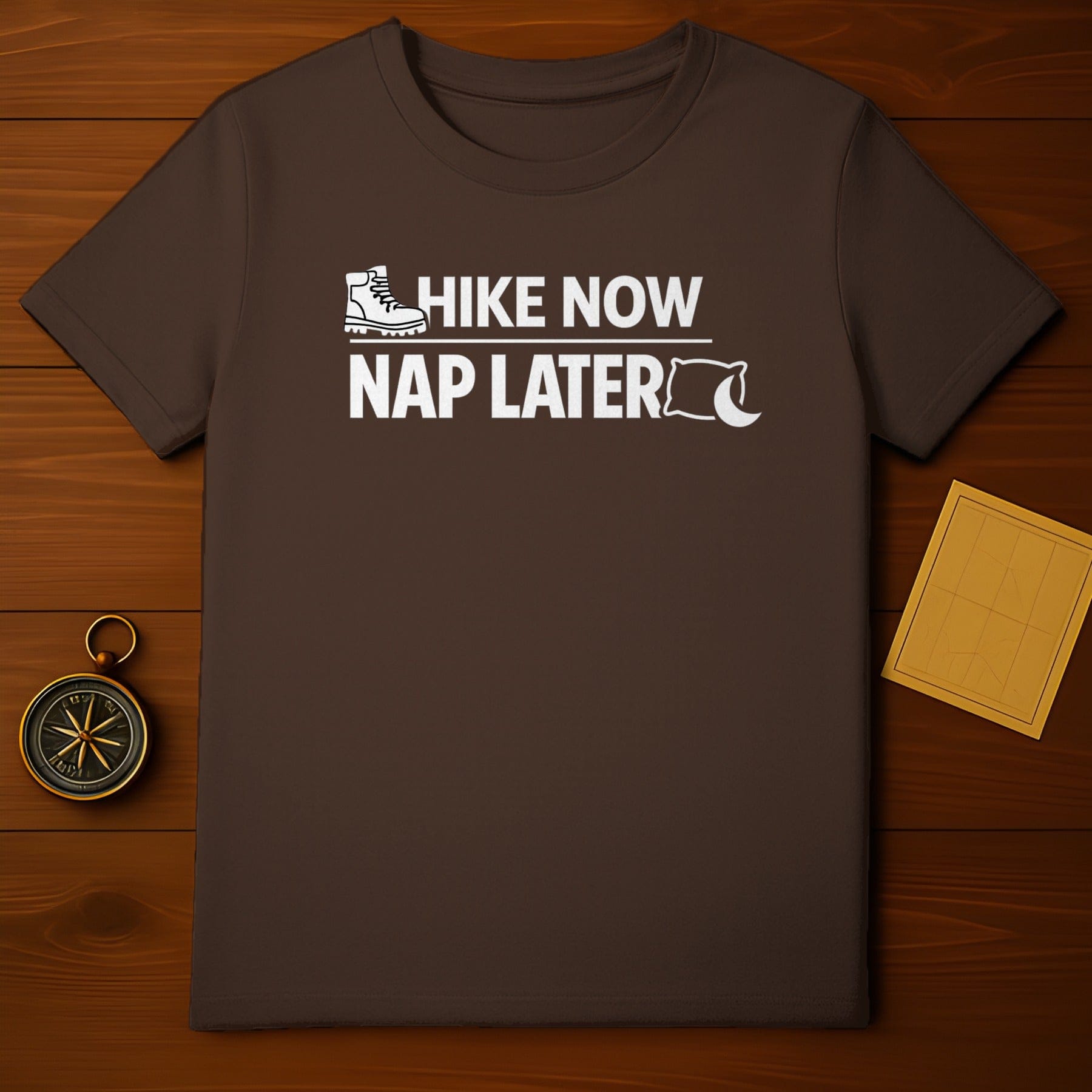 Hike Now Nap Later Funny Outdoor Adventure T-Shirt