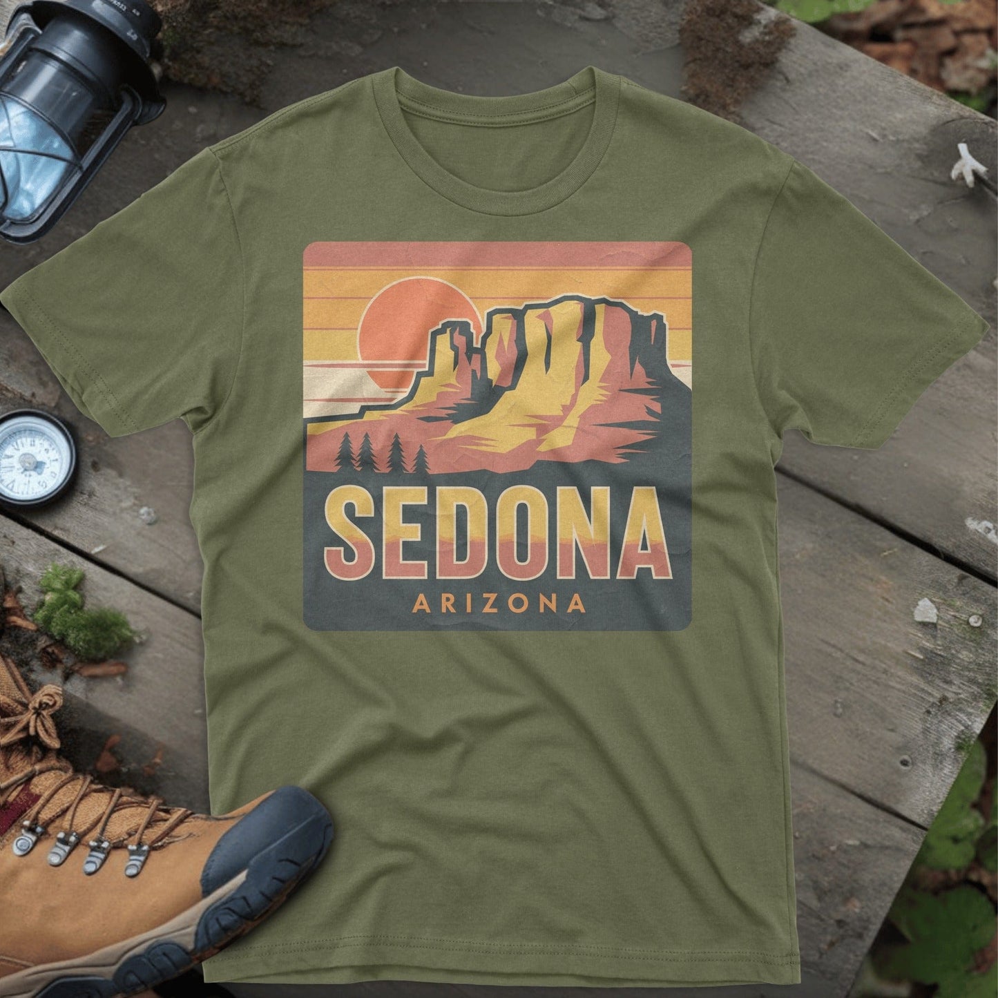 Sedona Arizona sunset landscape graphic T-shirt product