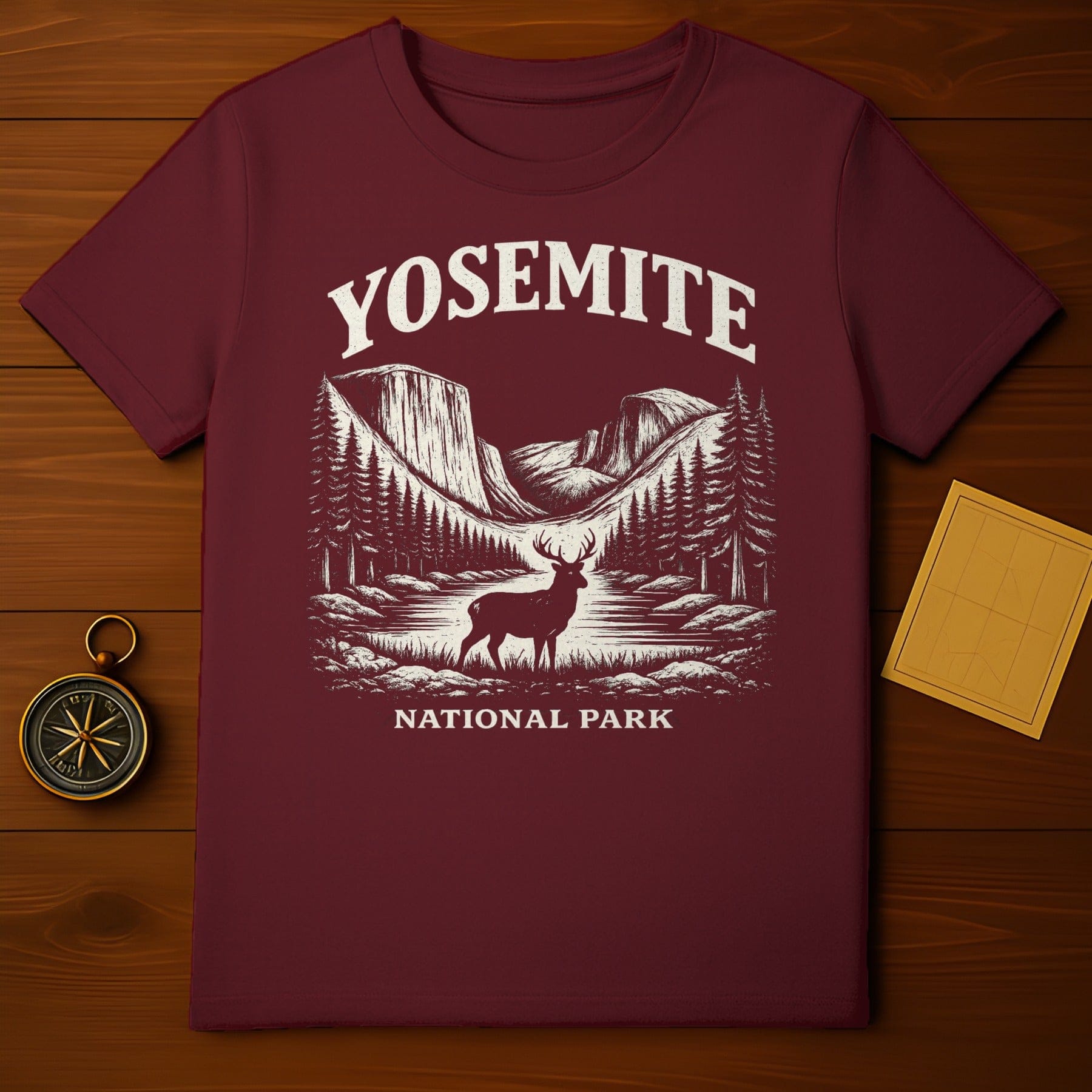 Yosemite National Park Scenic Valley Deer Wildlife product type
Yosemite National Park
National Park
Deer Graphic
Mountain Landscape
Nature Scene
Outdoor Adventure
Wildlife Design
Travel Souvenir
Forest Print
Scenic Valley
California Park
Hiking Attire
Vintage Style
Park Ranger
El Capitan
Half Dome
Lake View
Pine Trees
River Bank
Wilderness Motif