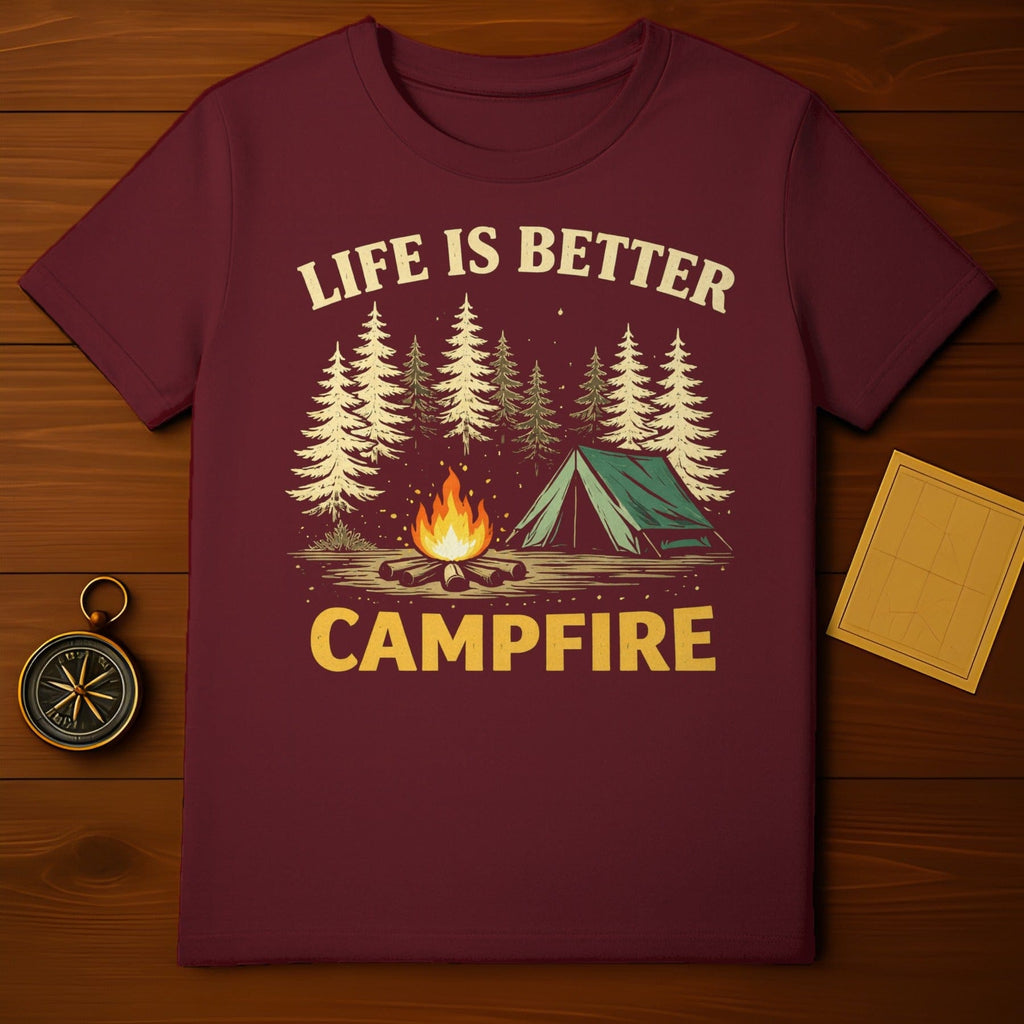 Life Is Better Campfire Camping Graphic T-shirt