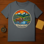 Wyoming Bison Mountain Sunset Scenic T-Shirt product type