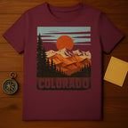 Retro Colorado Mountain Sunset Graphic Tee