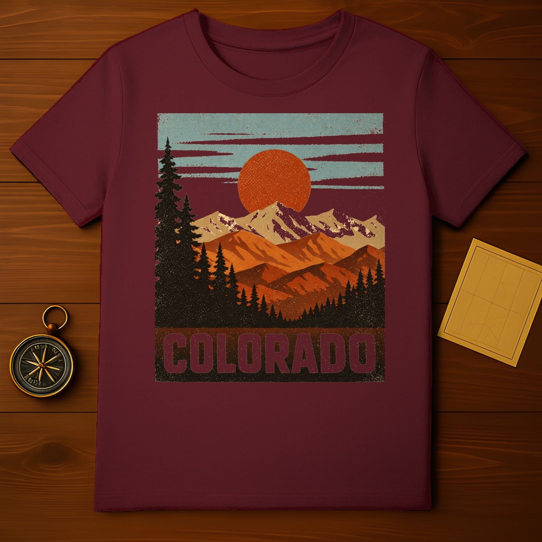 Retro Colorado Mountain Sunset Graphic Tee
