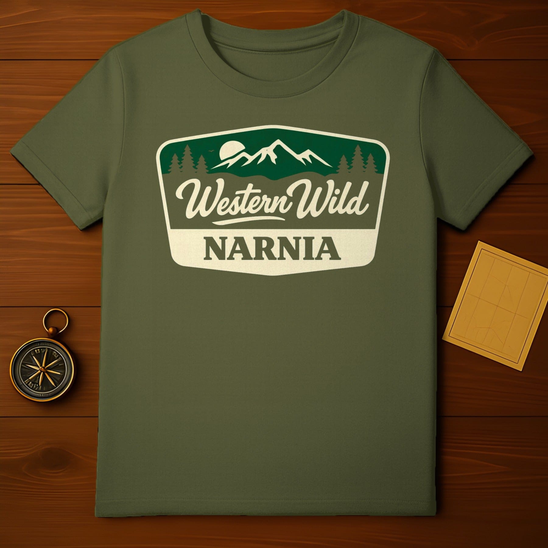 Western Wild Narnia Mountains Trees Sun Graphic product type