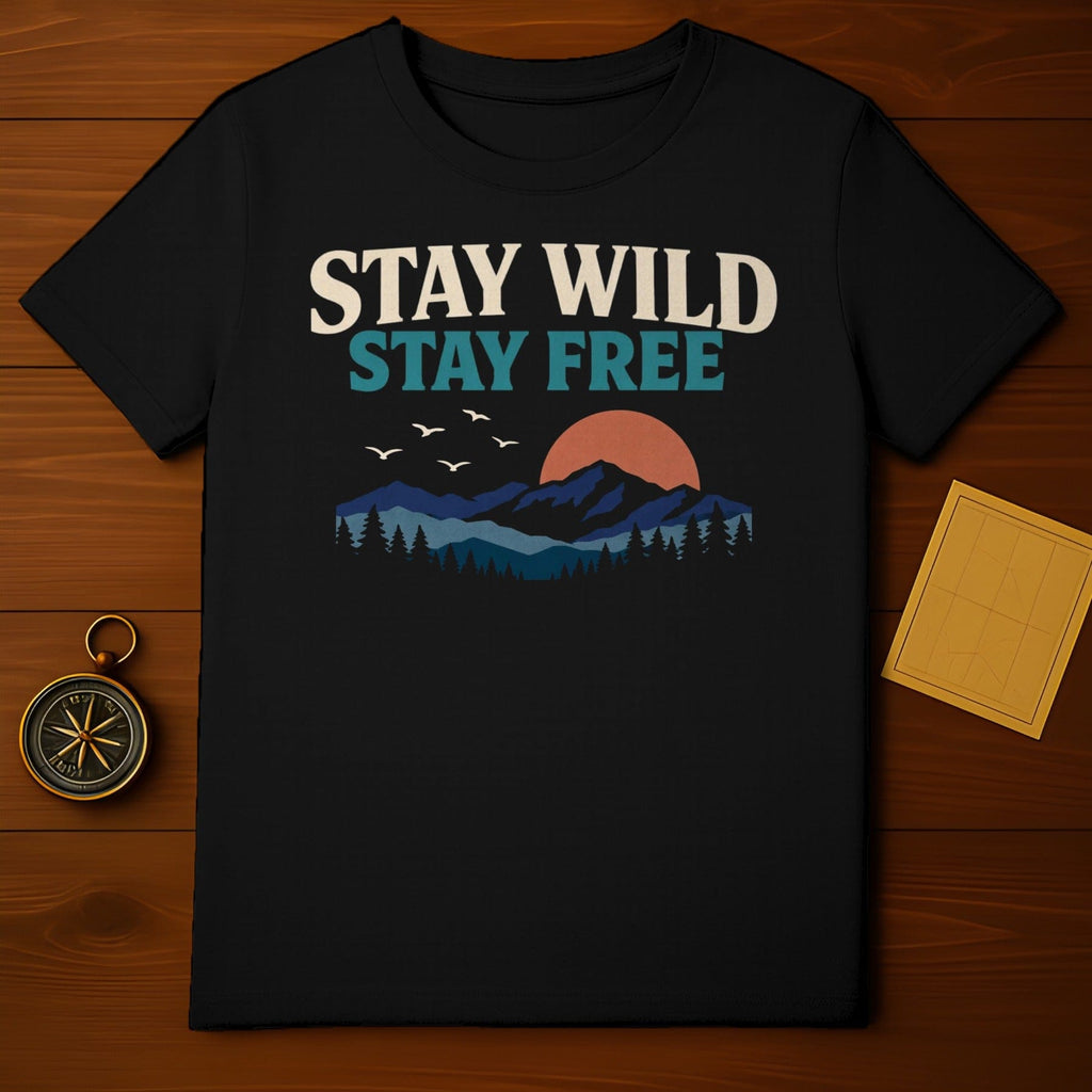 Stay Wild Stay Free Mountain Sunset Birds product type
Stay Wild Stay Free, Wild Free, Mountain Landscape, Sunset Graphic, Forest Silhouette, Nature Inspired, Outdoor Enthusiast, Adventure Awaits, Wanderlust Apparel, Flying Birds, Graphic Design, Retro Aesthetic, Vintage Outdoors, Camping Shirt, Hiking Trip, Travel Theme, Freedom Expression, Scenic View, Exploration Gear, Unique Design