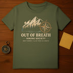 Out of Breath Hiking Society Funny Graphic Tee