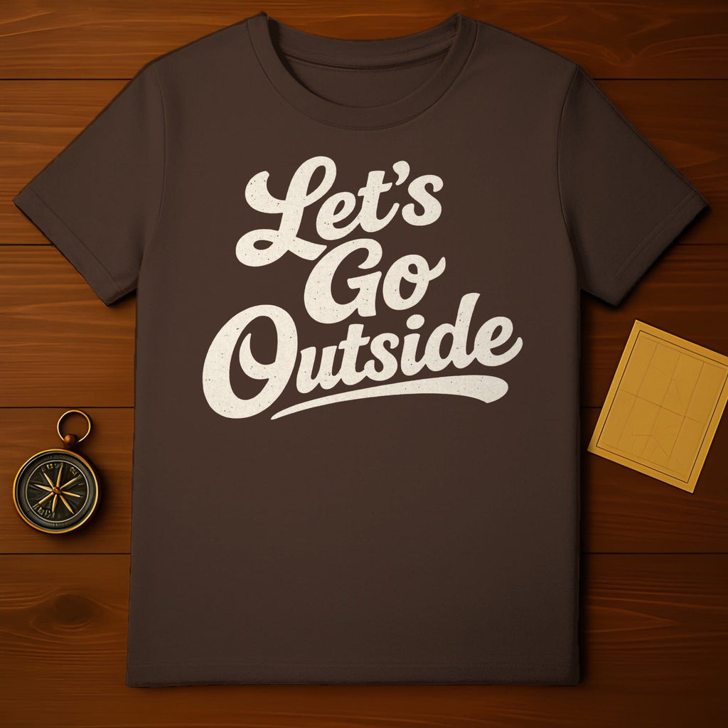 Let's Go Outside Dark Brown Graphic Tee Adventure product type